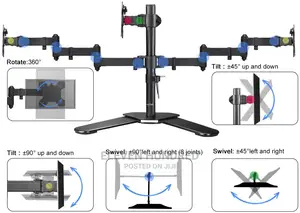 Monitor Stand Desk Triple Arm