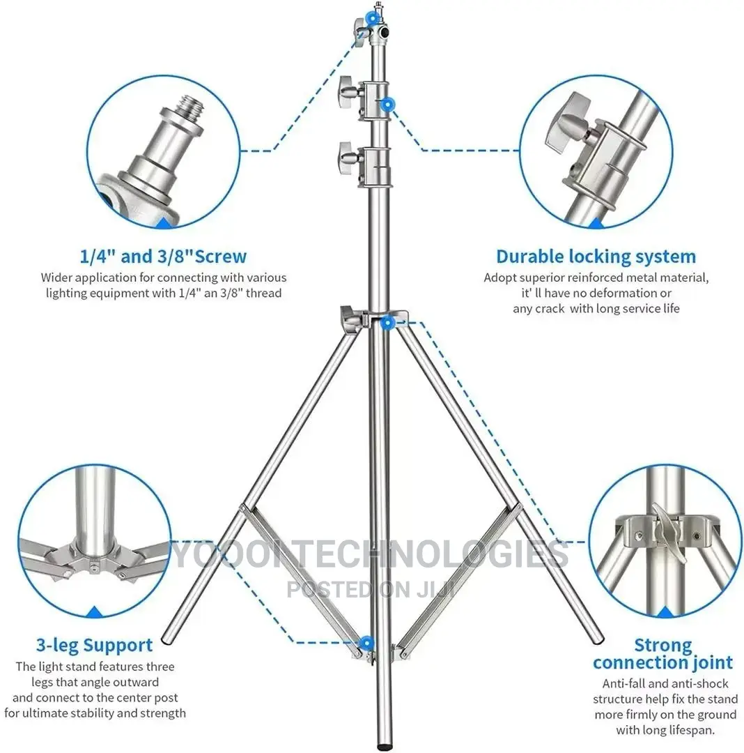 280cm Heavy Duty Stainless Steel Light Stand