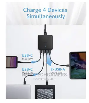 Anker 63W 4 Port PIQ 3.0 Powerport Atom III Slim Wall Charge