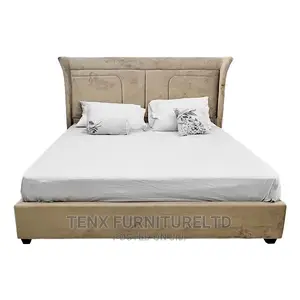 Bed King Size Silk Velvet Upholstery