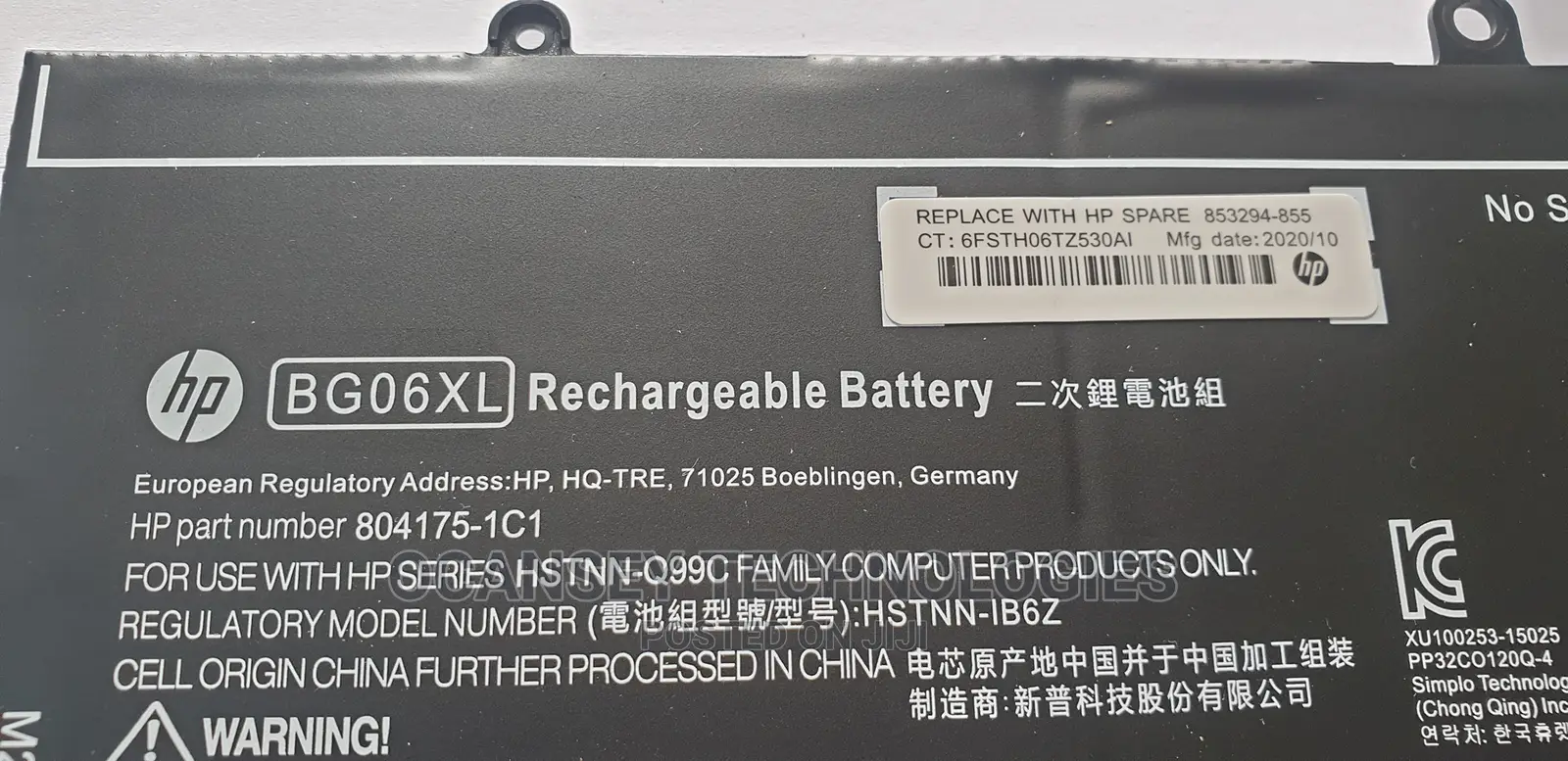 Original Hp Battery Bg06xl for Elitebook Folio 1040 G3