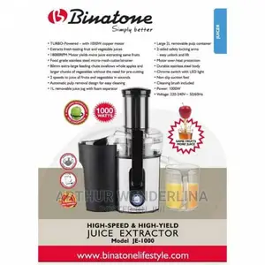 Quality Binatone High Speed and High Yield Juice Extractor