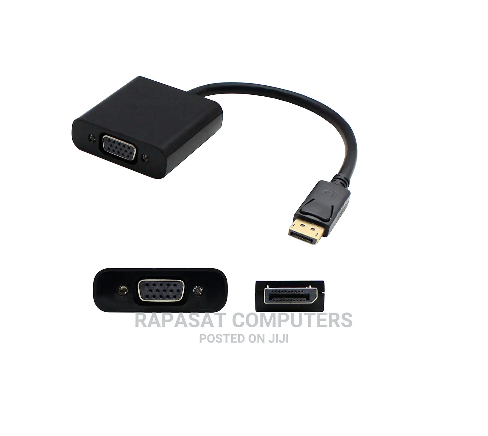 Displayport Male to Vga Female Adapter Cable, 8in, Black