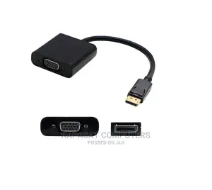 Displayport Male to Vga Female Adapter Cable, 8in, Black