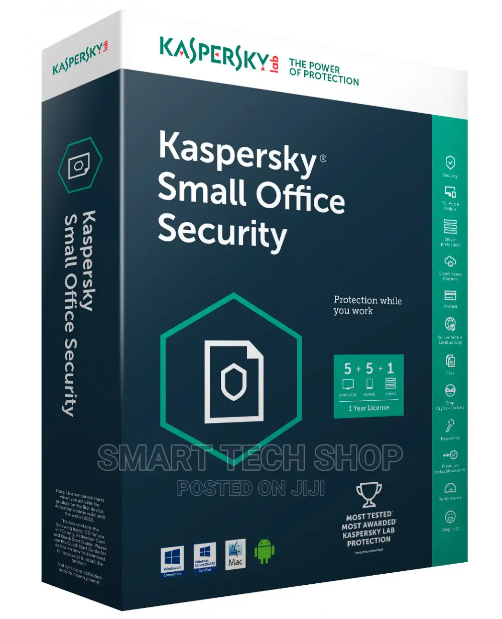 Kasperky Small Office Security For 5 Pcs 5 Phones And 1 Ser