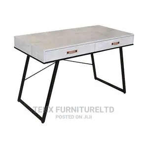 Computer Desk 2 Drawers (Beige)