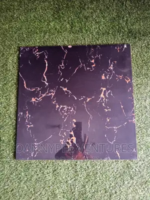 Black With White or Gold Polish Floor Tiles