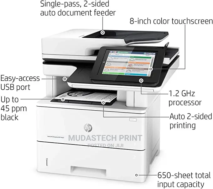 Hp Black and White M527 A4 Wireless Photocopy, Also Staple