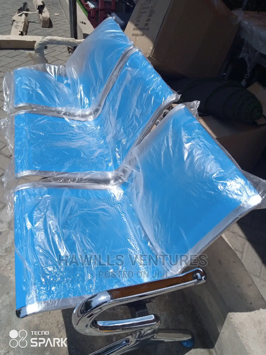 Blue 3 in 1 Metal Chair