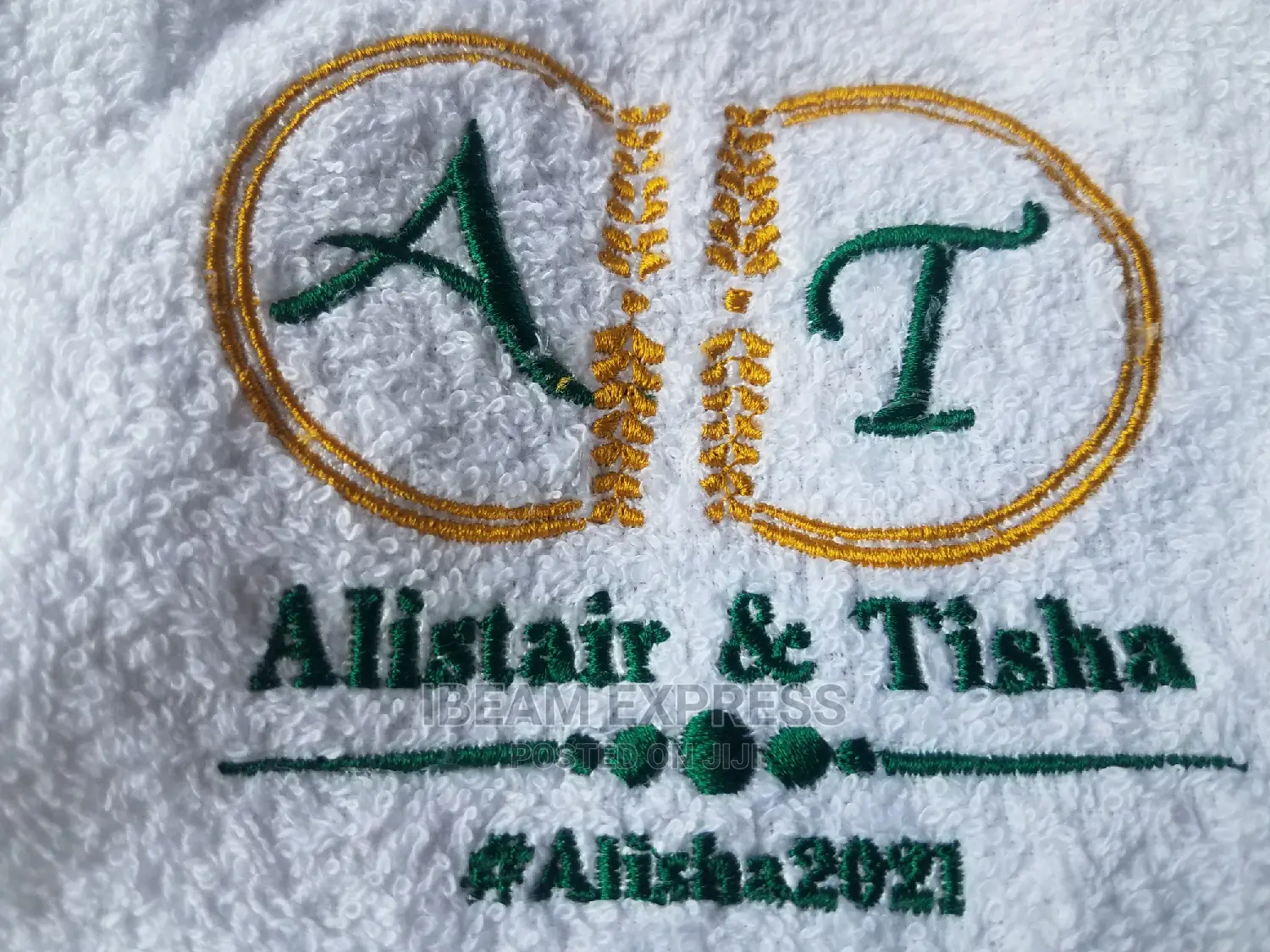 Face Towel Embroidery (Weddings)