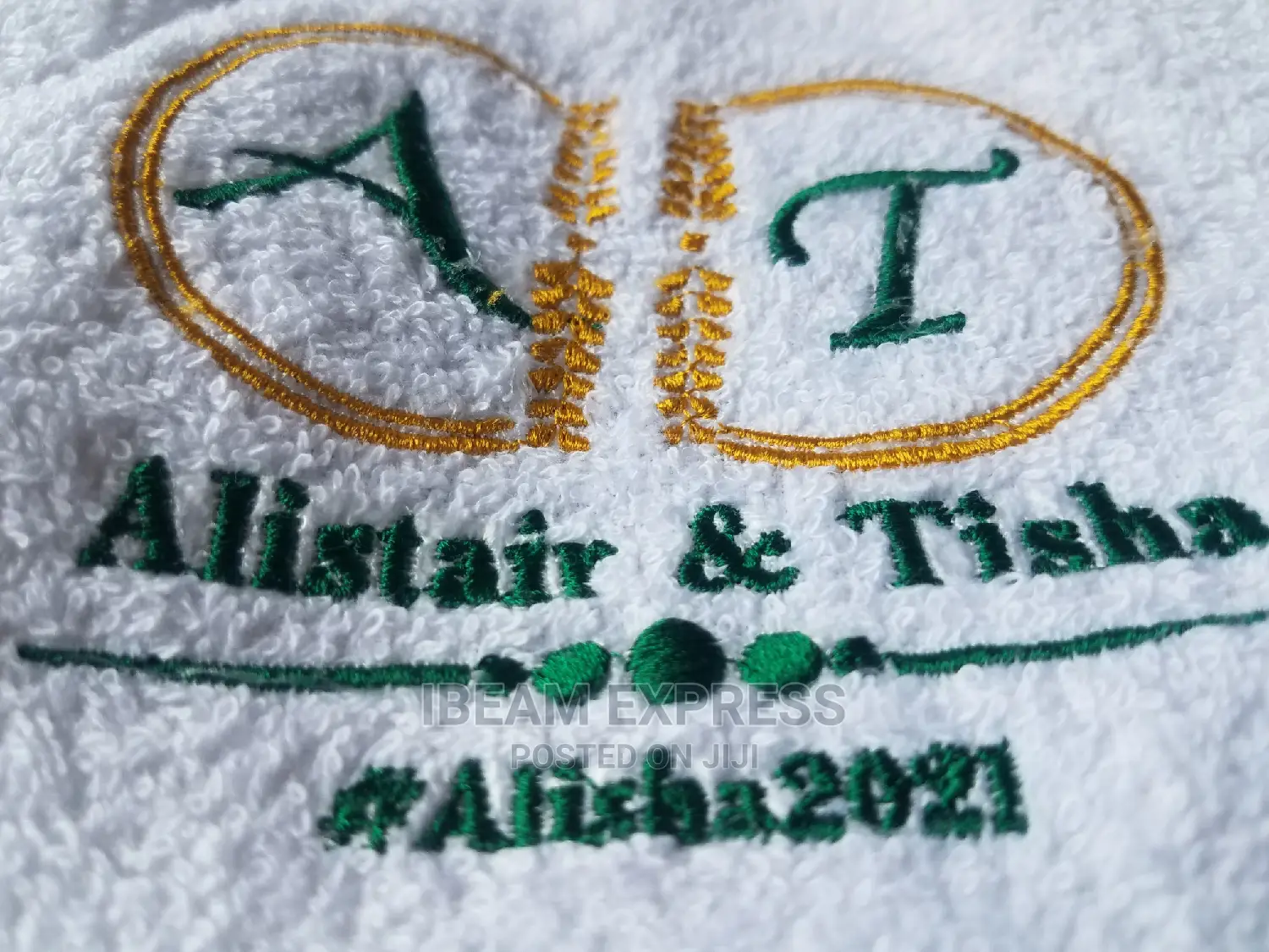 Face Towel Embroidery (Weddings)
