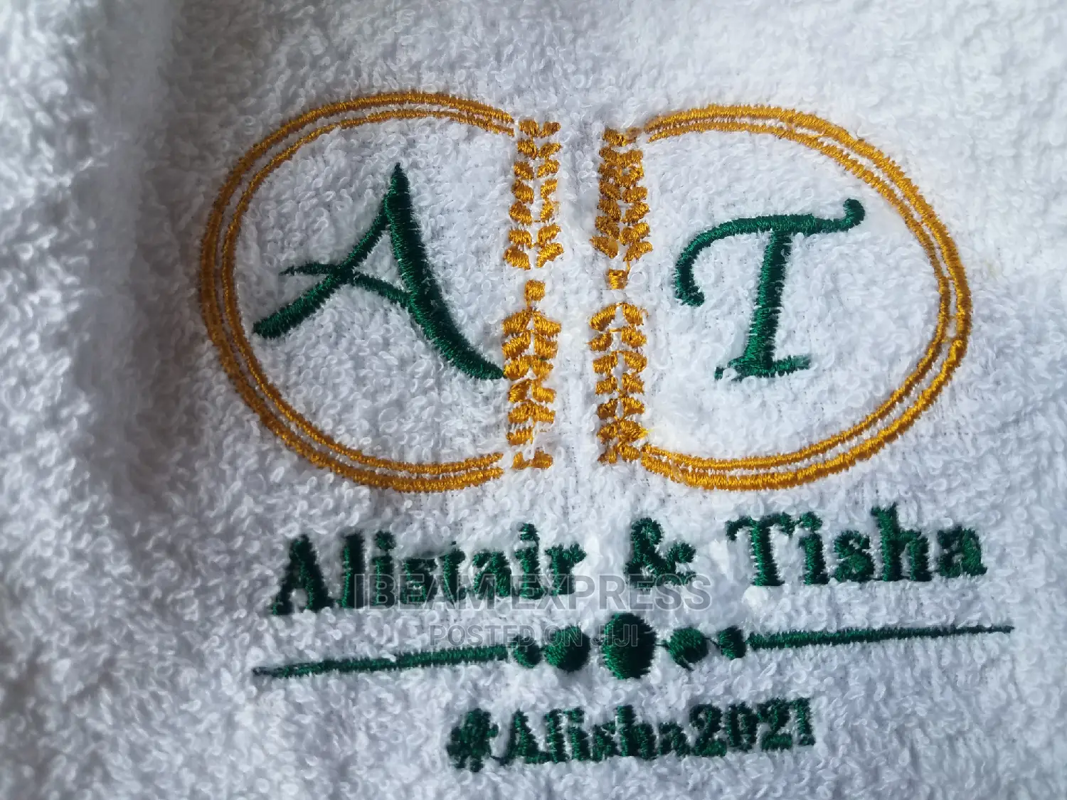 Face Towel Embroidery (Weddings)