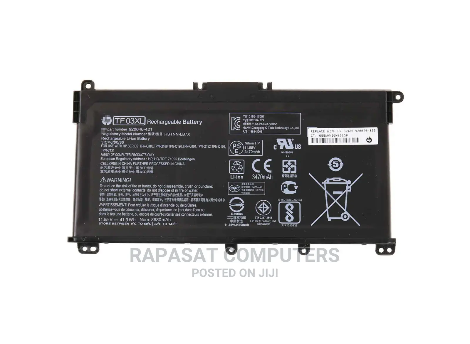 HP Tf03xl 11.55V 41.9wh Battery
