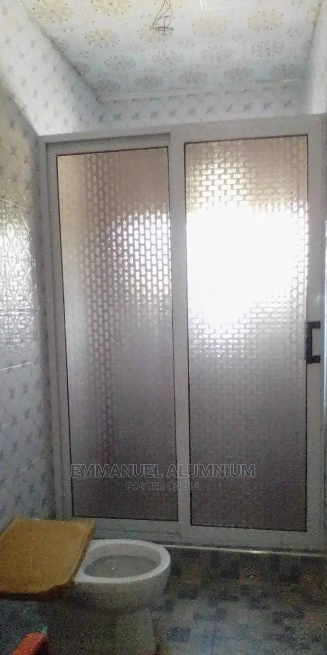 White Bathroom Aluminum Sliding Door