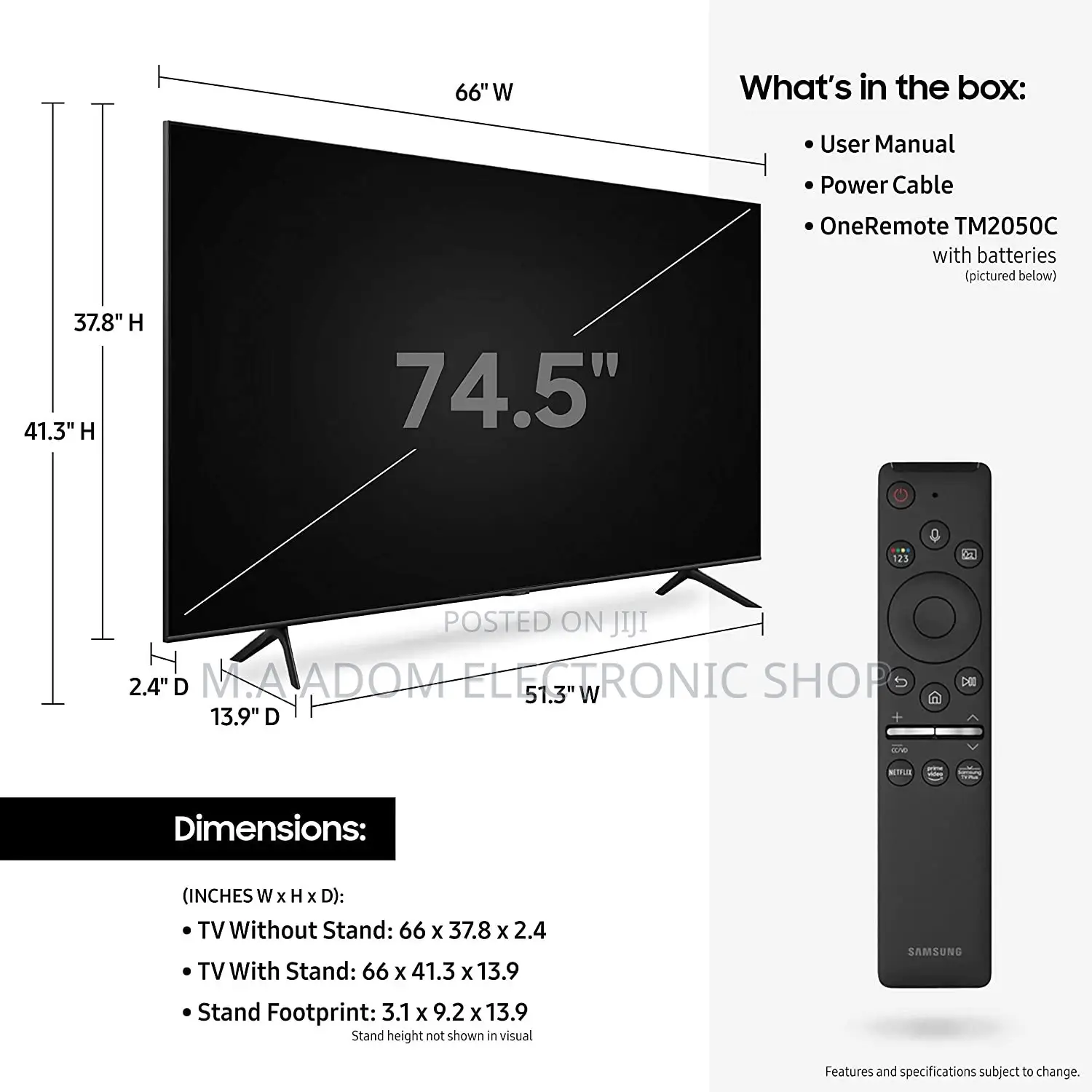 Samsung 75Q70T QLED Smart 4K TV (2020) With 1 Year Official