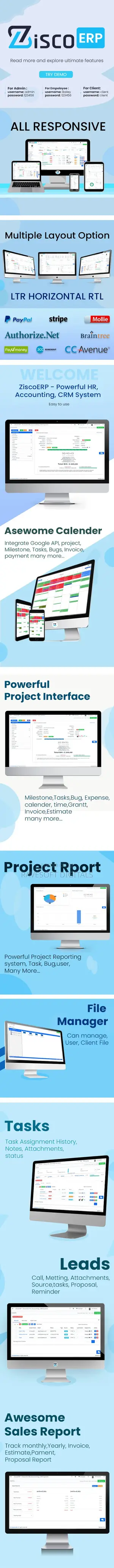 Powerful HR, Accounting, CRM System