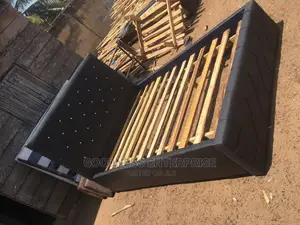 Black Double Leather Bed Frame