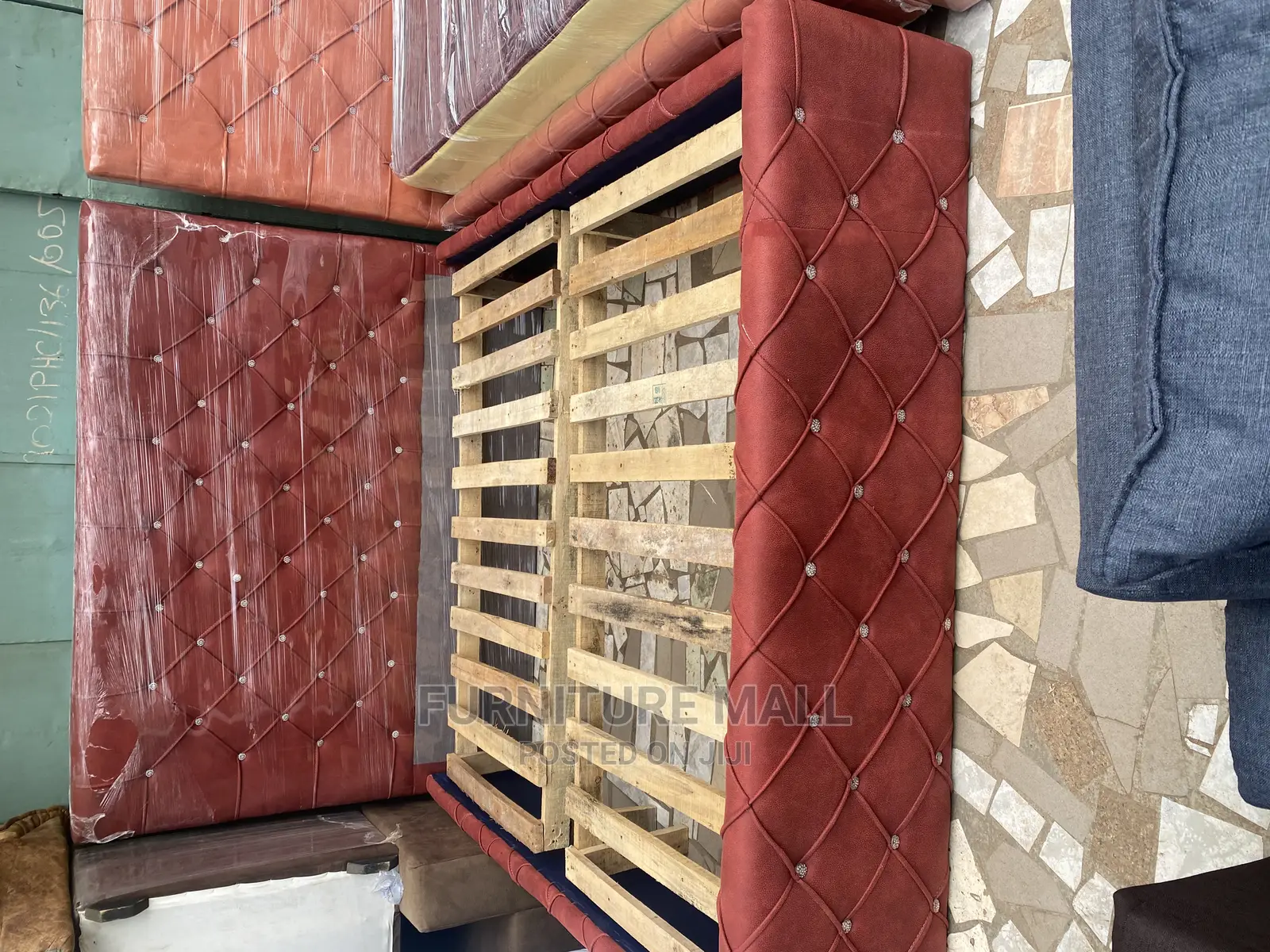Lovely Wine Queensize Bed  . Free Delivery