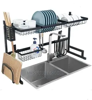 Large Metallic Over-the-Sink Rack