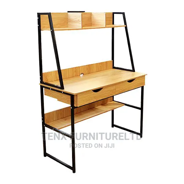 Computer Desk Wooden Light Brown