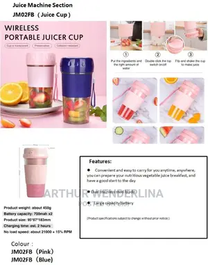 Quality Rechargeable Portable Juicer Cup Fruits Blender