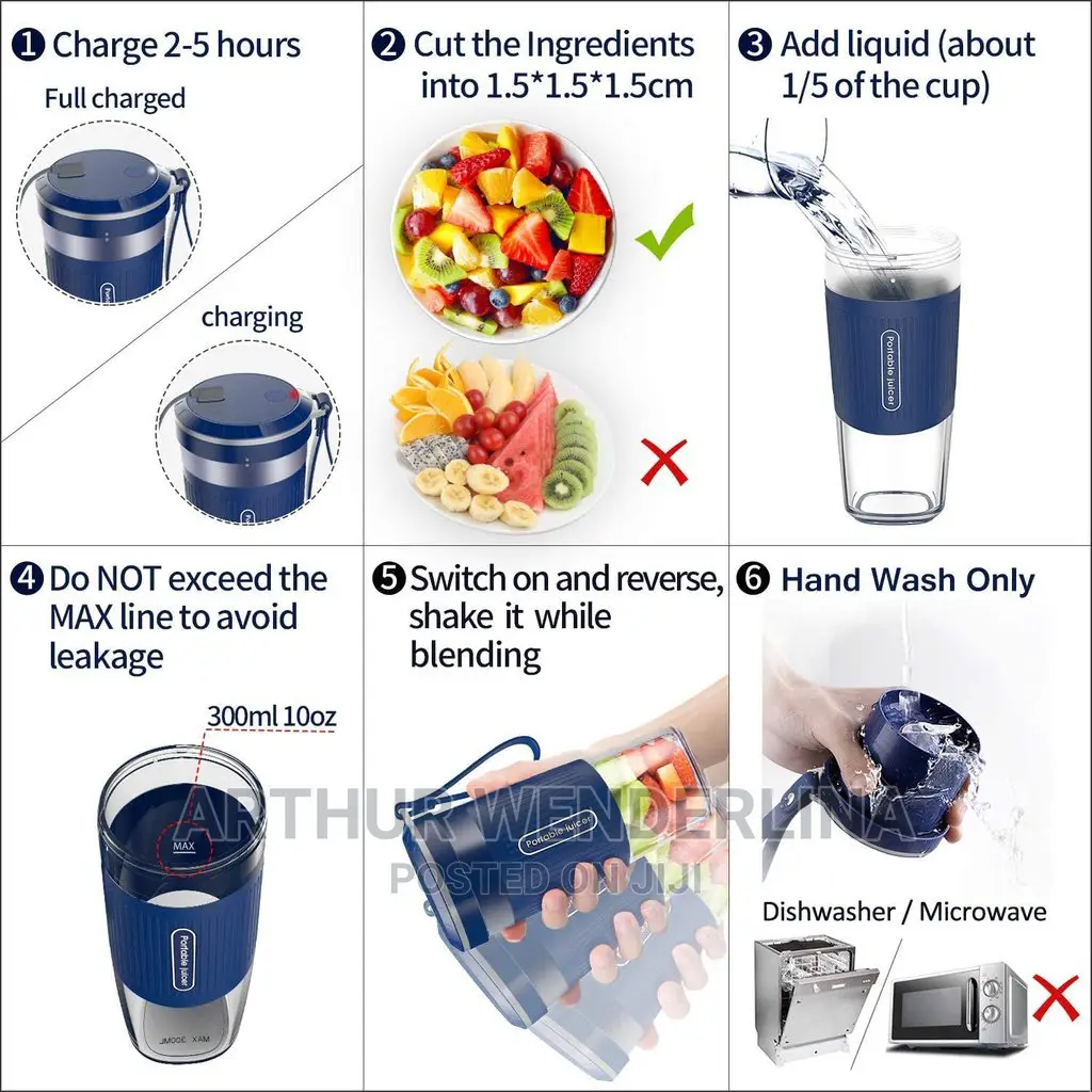 Quality Rechargeable Portable Juicer Cup Fruits Blender