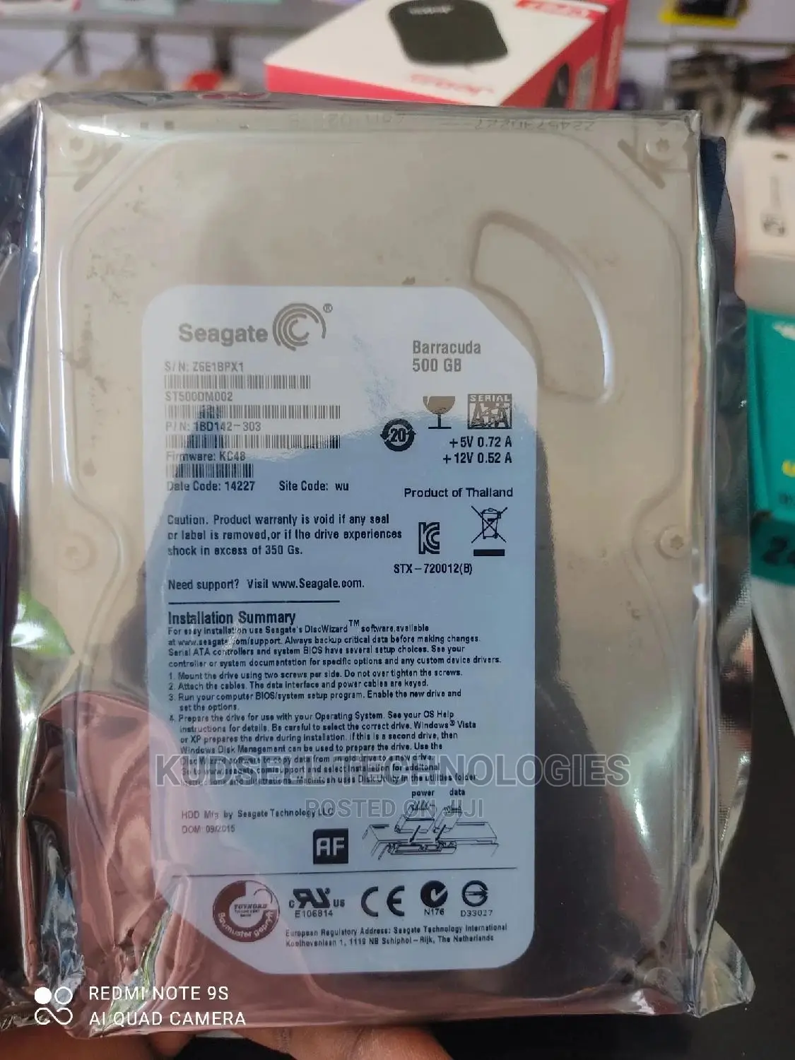 Seagate HDD 500gb For Desktop Computer