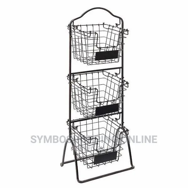 4 Tier Metal Floor Standing Fruit/Home Storage Market Basket