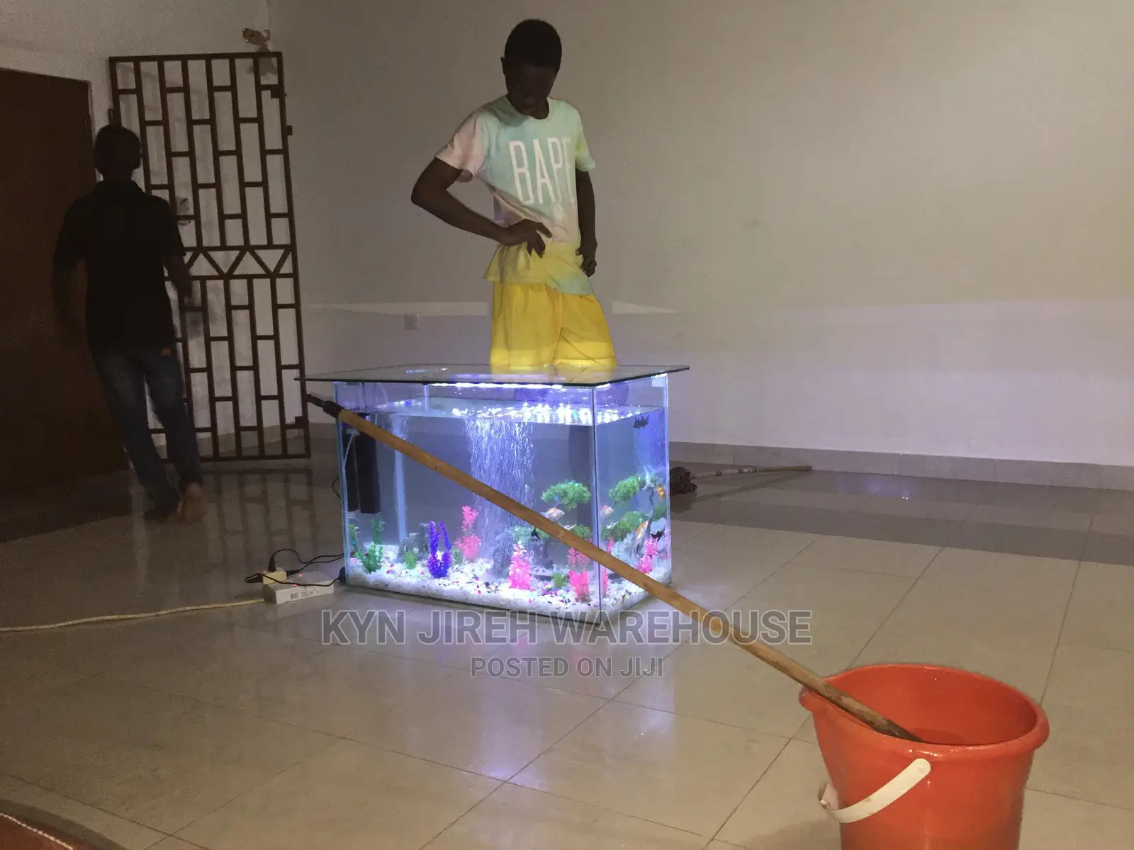 Center Table Aquarium With Fish.