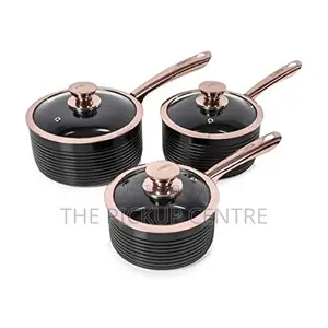Tower Saucepan Set Non-Stick Ceramic Coating,Black Rose Gold