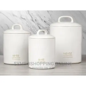 Farmhouse Collection Airtight 3 Piece Set Ceramic Canisters
