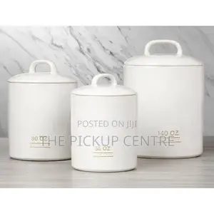 Farmhouse Collection Airtight 3 Piece Set Ceramic Canisters