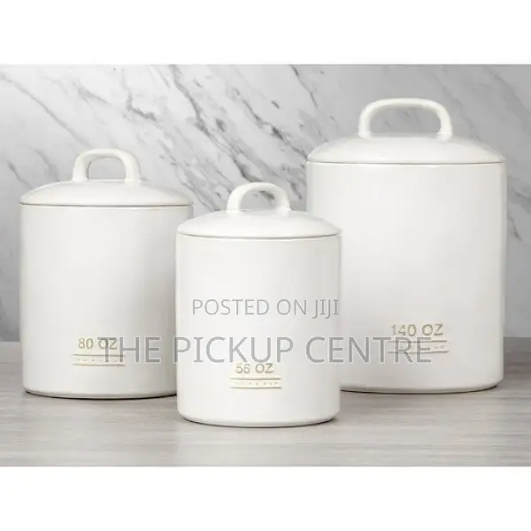 Farmhouse Collection Airtight 3 Piece Set Ceramic Canisters