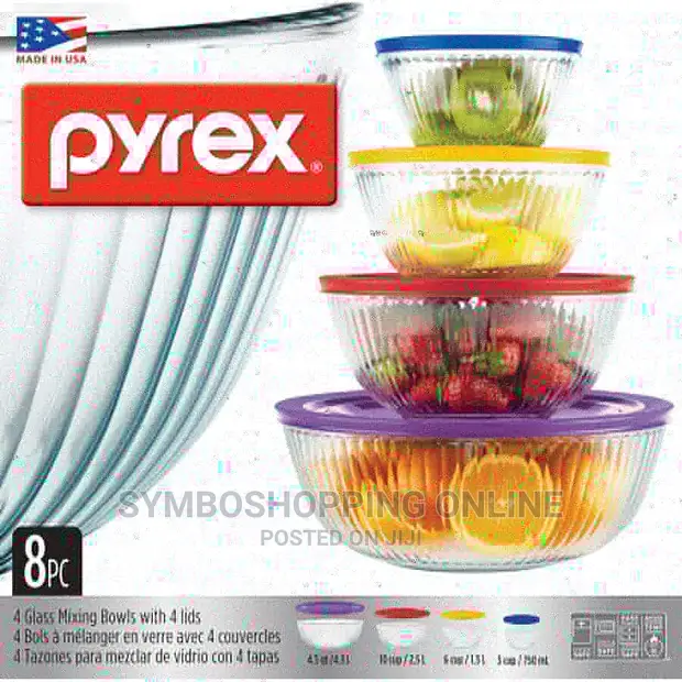 Pyrex Smart Essential 8-Piece Mixing Bowl Set