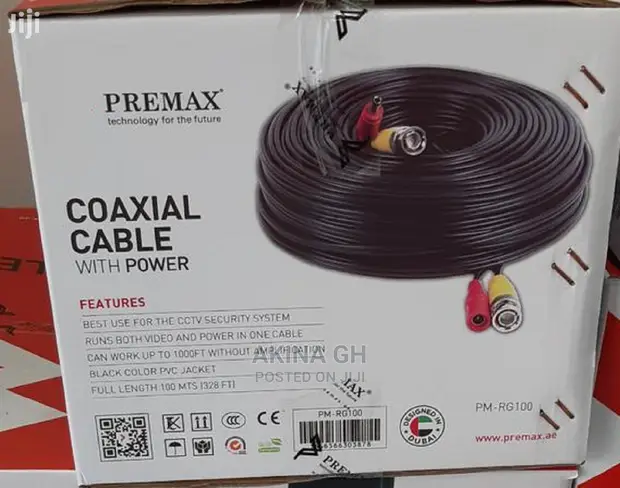 Premax Coaxial Cable With Power 100 M