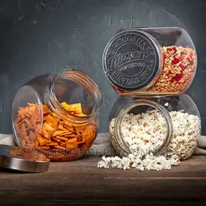 Mason Craft More Set of 3 Thilted Glass Jar.