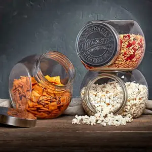 Mason Craft More Set of 3 Thilted Glass Jar.