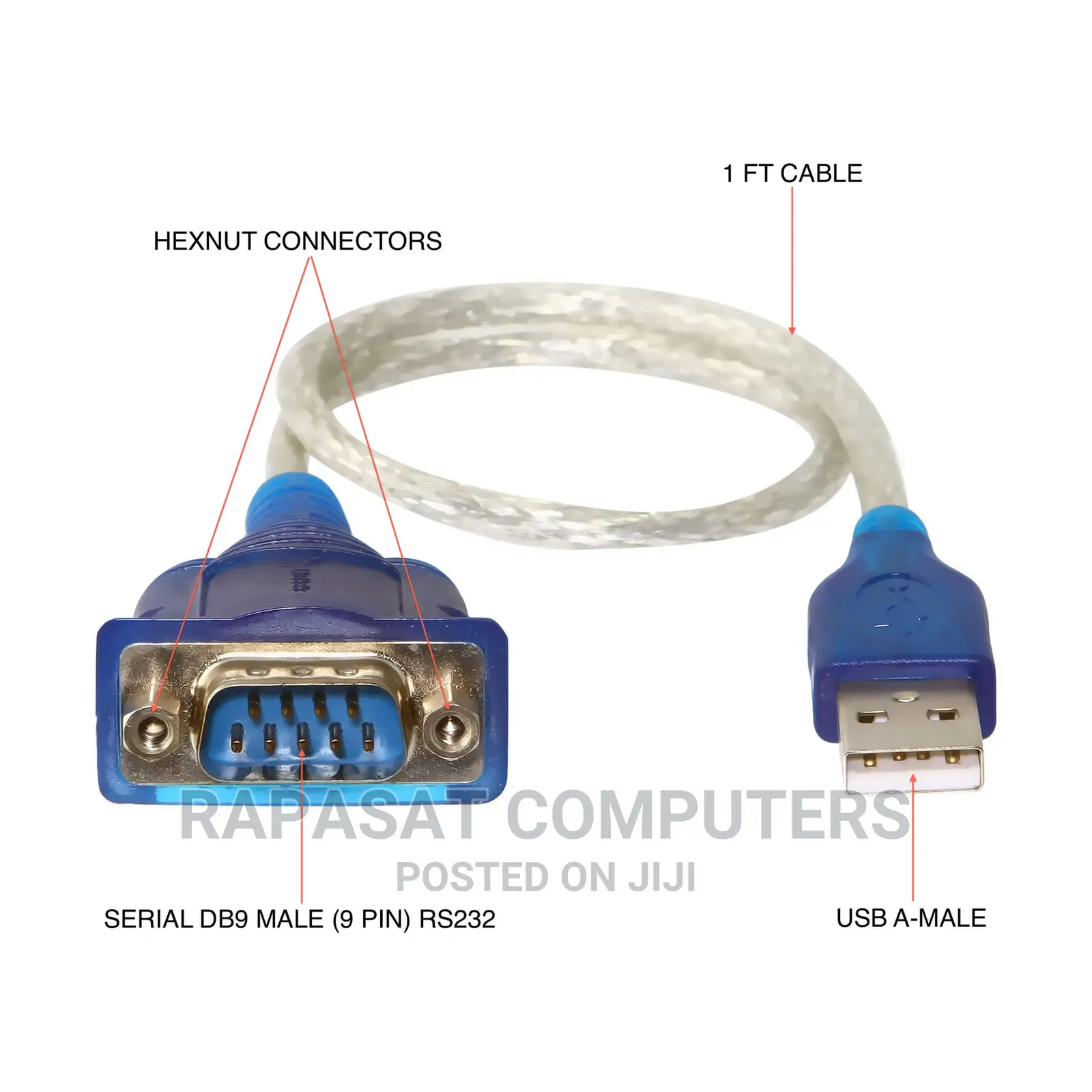Usb 2.0 to Rs232 Db9 Male Serial Adapter Cable