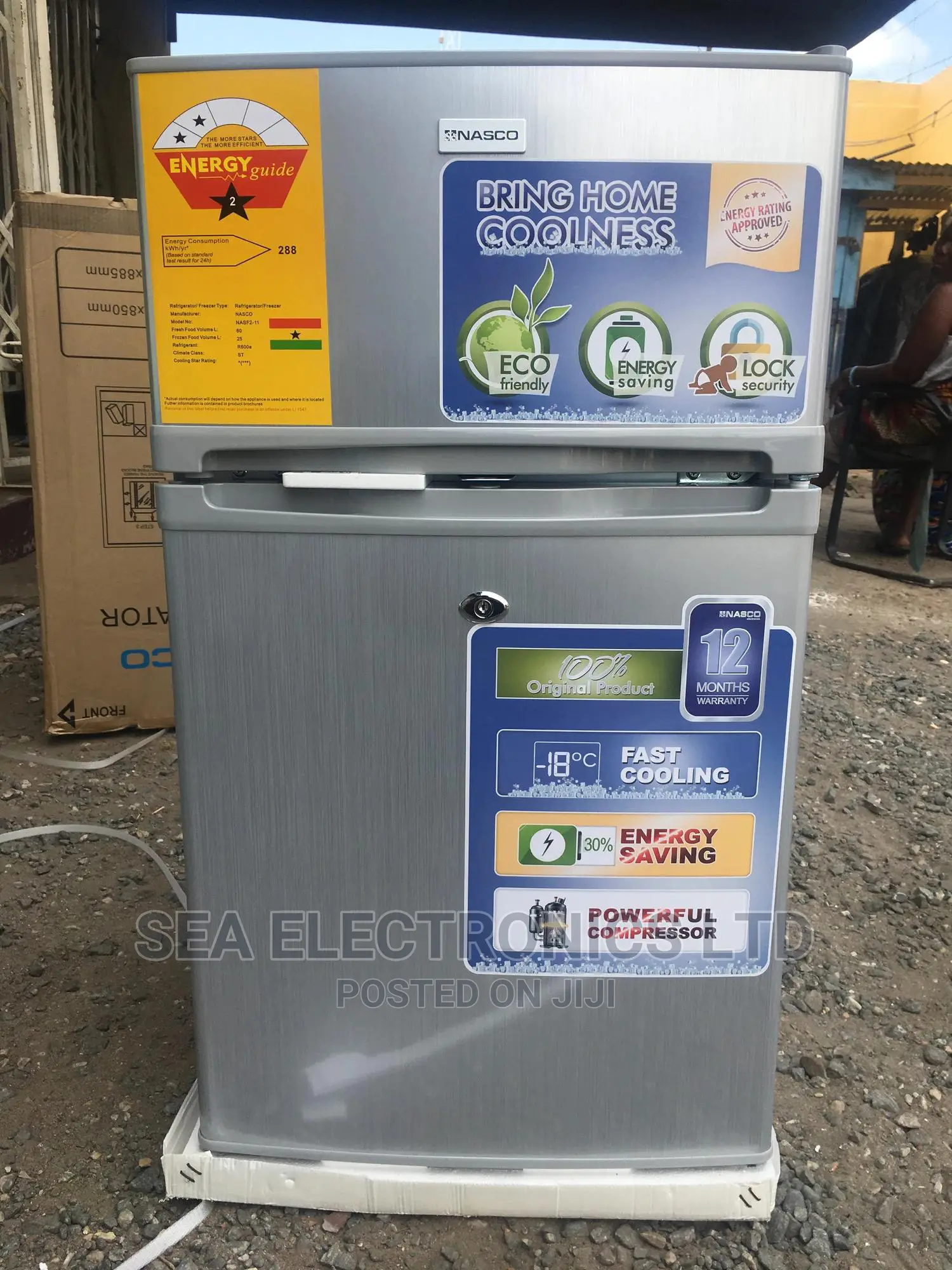 Nasco 80ltr Double Door Top Mount Refrigerator