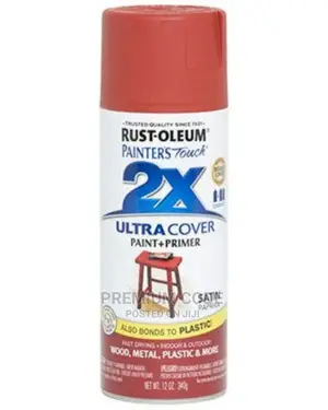 Spray Paint, Satin Paparika/Red, 2x Ultra Cover Rust-oleum