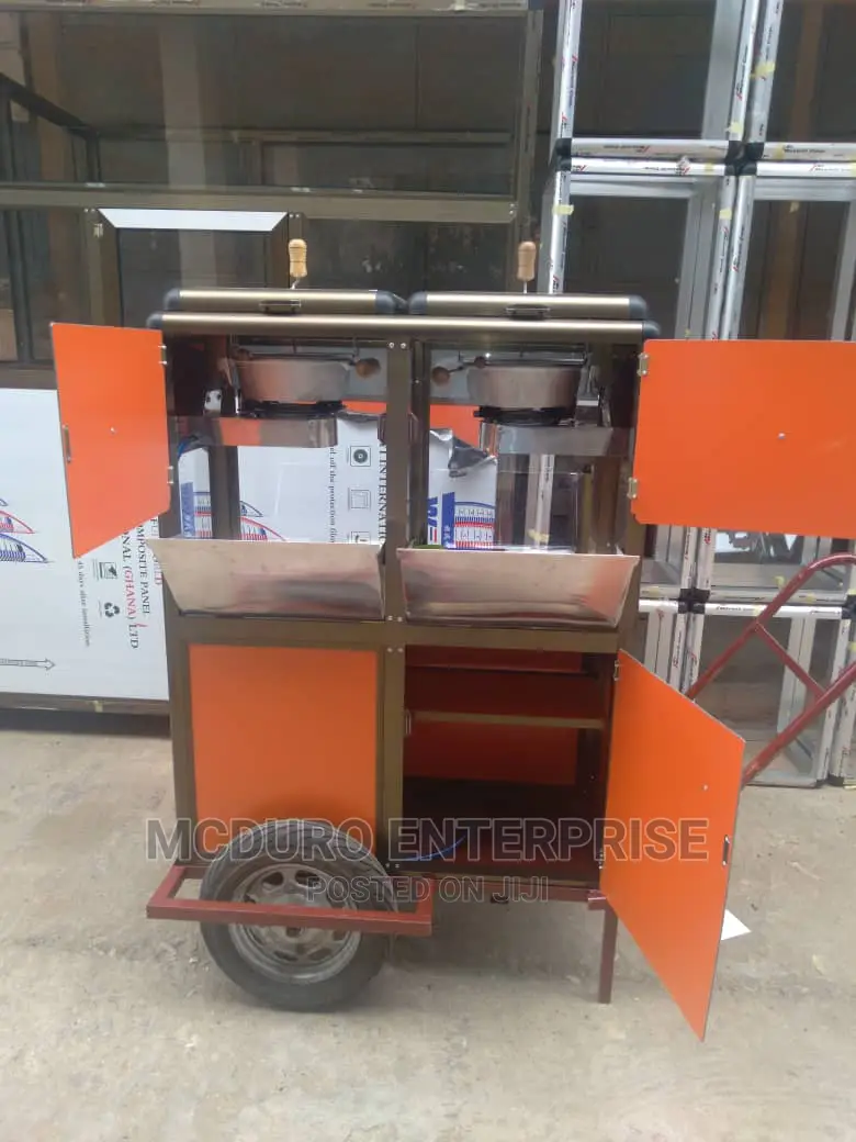 Double Popcorn Machine on Wheels
