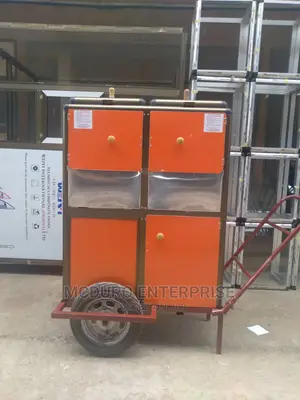 Double Popcorn Machine on Wheels