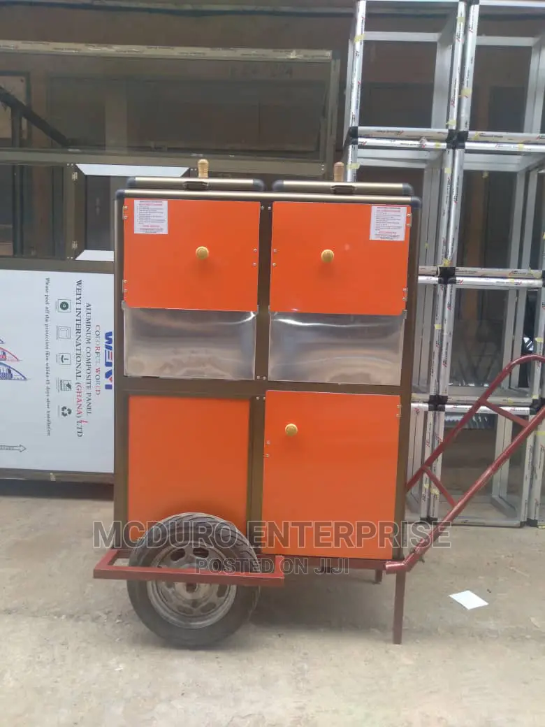 Double Popcorn Machine on Wheels