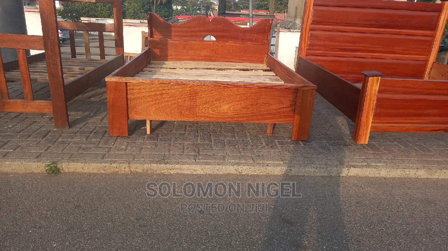 Foreign Size Wooden Double Bed, 60"×80"