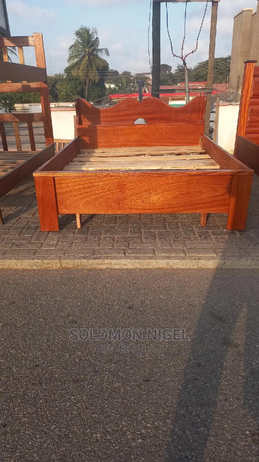 Foreign Size Wooden Double Bed, 60"×80"