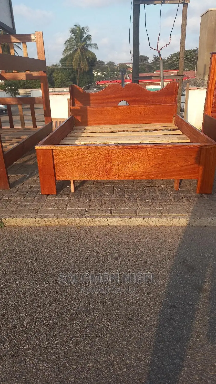 Foreign Size Wooden Double Bed, 60"×80"