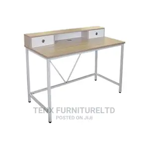 Computer Desk With Hutch and 2 Drawers