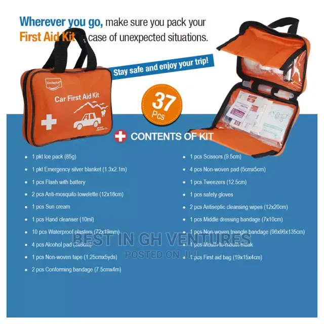 Car First Aid Kit (Well Stocked)