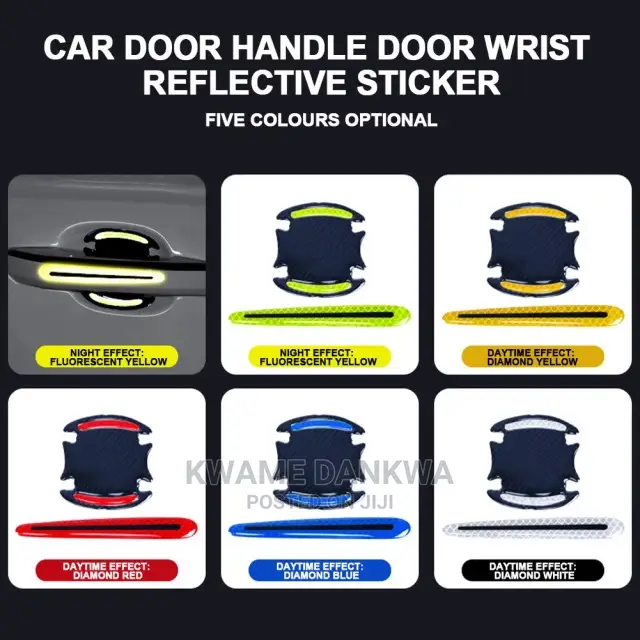 Car Door Handle Bowl Reflective Stickers (4x Set)