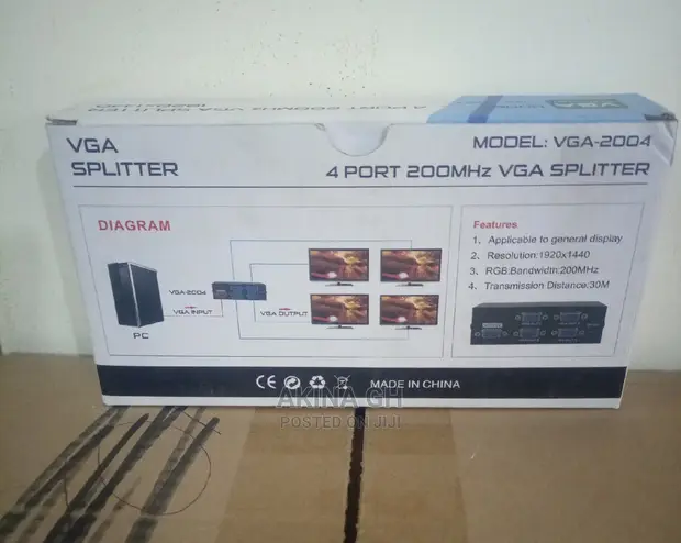 4 Port 200mhz 1x4 VGA Splitter 2